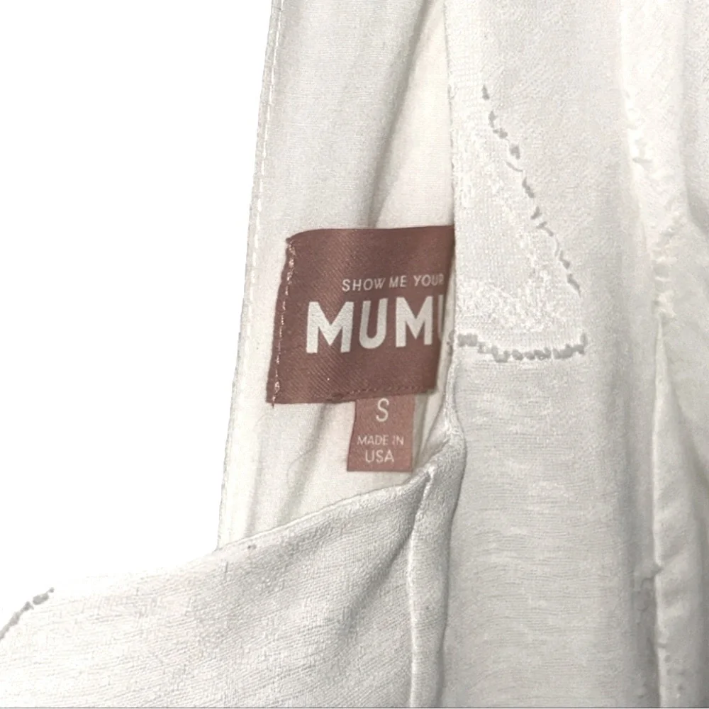 NWOT Show Me Your Mumu Mia Dress in white with butterfly stitch size Small